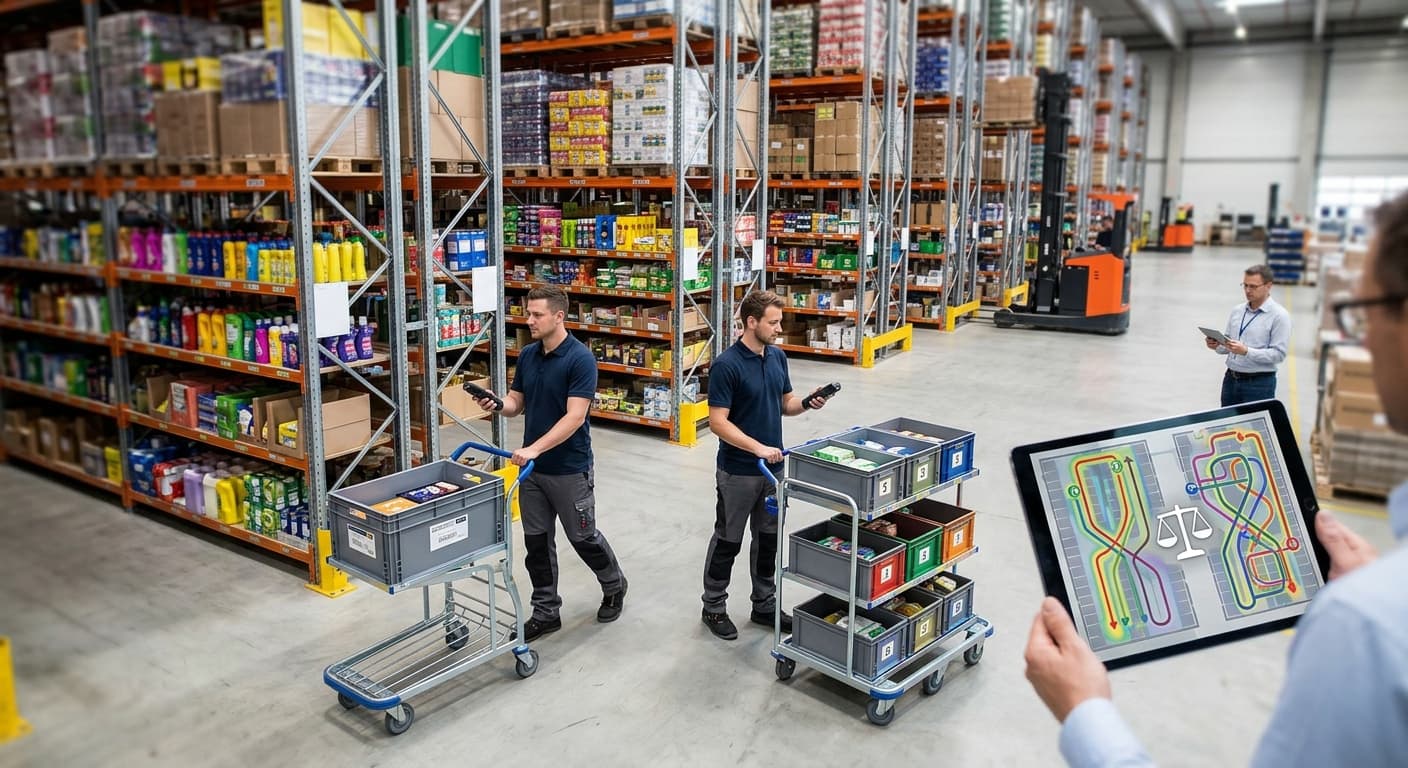 Multi-order picking in the warehouse: the false good idea of "100% consolidated" (and how to find the right balance)